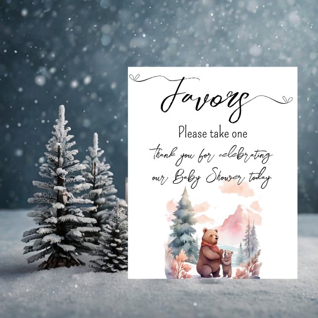 Its Cold Outside Winter Forest Bears Baby  Favours Poster (Creator Uploaded)