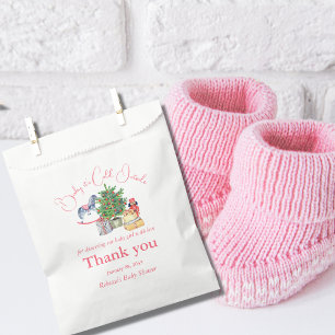 It's Cold Outside Winter Pink Girl Baby Shower Favour Bag