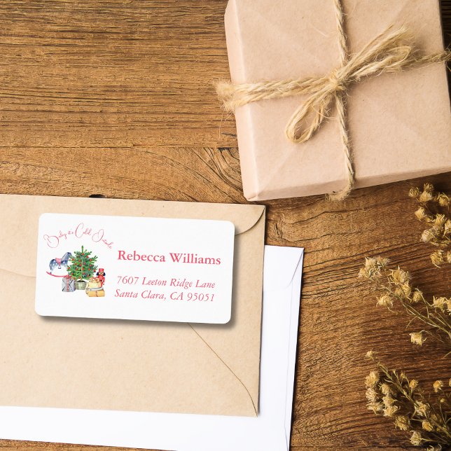 It's Cold Outside Winter Pink Girl Baby Shower Label (Creator Uploaded)