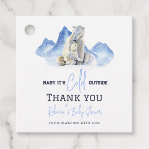 It's Cold Outside Winter Polar Bear Baby Shower Favour Tags