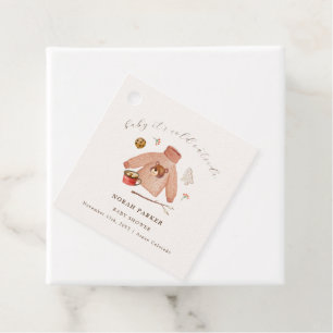 It's Cold Winter Camping Clothes Baby Shower  Favour Tags