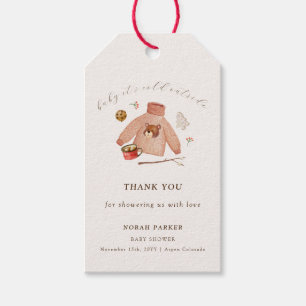 It's Cold Winter Camping Clothes Baby Shower  Gift Tags