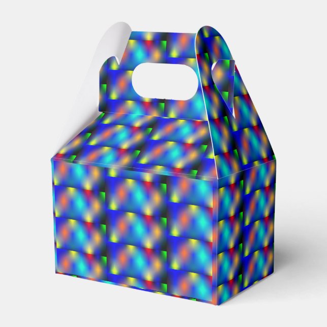 It's colourful, square scale shapes favor box (Front Side)