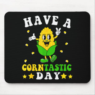 It's Corn Have A Corntastic Day Funny Corn Pun Kid Mouse Pad