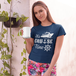 It's Cruise Time White Typography T-Shirt