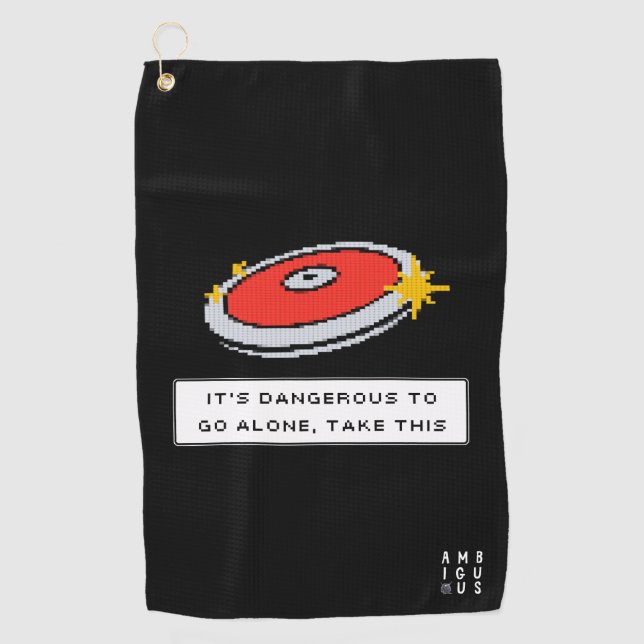 It's Dangerous to Go Alone Disc Golf Towel (Front)