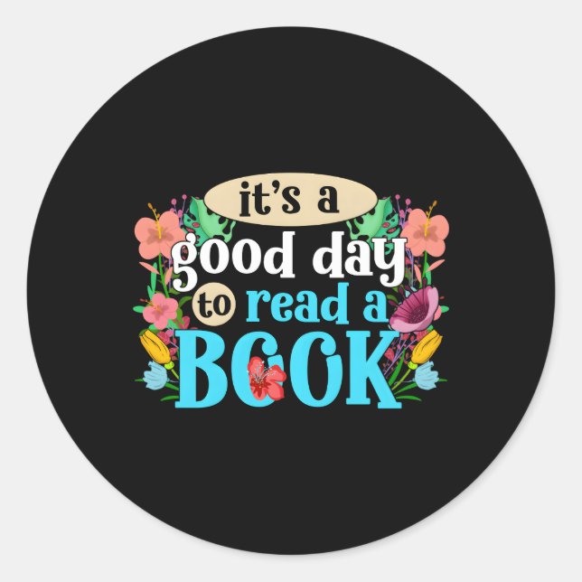 It'S Day To Read Book Library Reading Classic Round Sticker (Front)