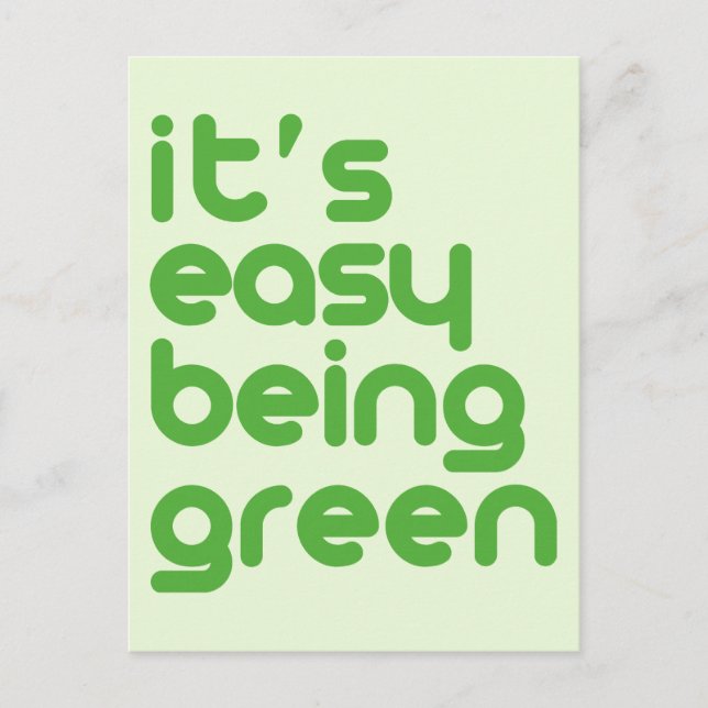 It's easy being green postcard (Front)