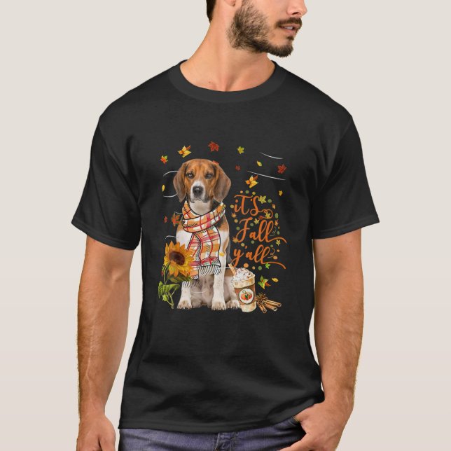 It's Fall Y All Dog Thanksgiving Halloween    T-Shirt (Front)