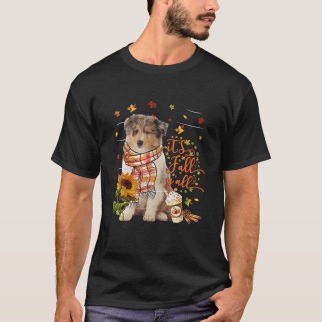 It's Fall Y All Rough Collie Dog Thanksgiving T-Shirt (Front)