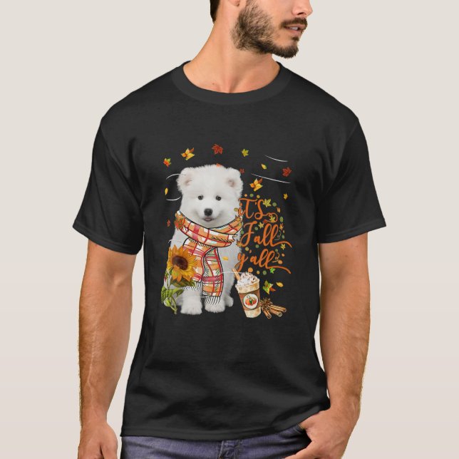 It's Fall Y All Samoyed Dog Thanksgiving Halloween T-Shirt (Front)