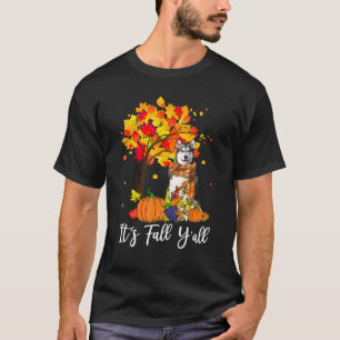 Its Fall Yall Alaskan Malamute Pumpkin Thanksgivin T-Shirt