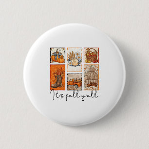 It's Fall Y'all Autumn Pumpkin Season Halloween Th 2 Inch Round Button