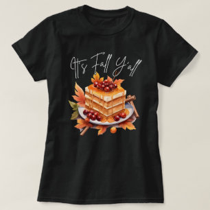 It's Fall Y'all Autumn Season Pumpkin Black T-Shirt