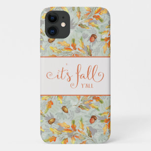 it's fall y'all Autumn typography iPhone 11 Case