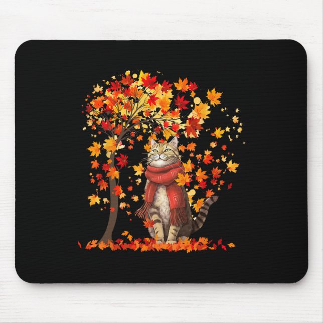It's Fall Y'all Cat Leaf Fall Tree Hello Autumn Th Mouse Pad (Front)