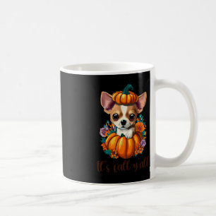 Its Fall Y'all cute floral Pumpkin Chihuahua Hallo Coffee Mug