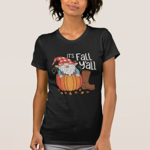 It's Fall Y'all Cute Gnomes Pumpkin Autumn T-Shirt