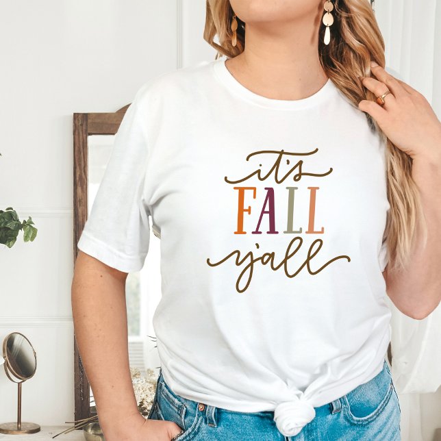 It's Fall Y'all Cute Modern Autumn Tshirt Women (Creator Uploaded)
