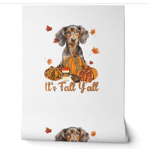 Its Fall Y'all Dachshund Dog Fall Scarf Autumn Pum Wallpaper