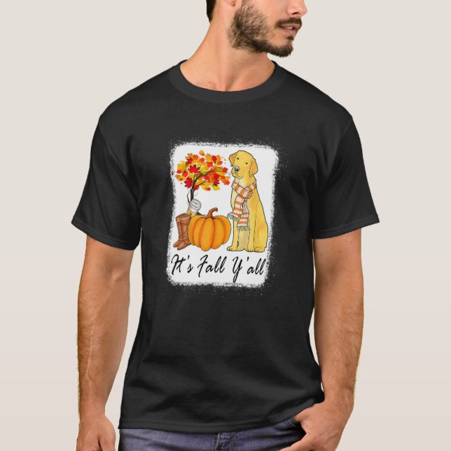 Its Fall Yall Fall Tees For Women Labrador Yellow  (Front)