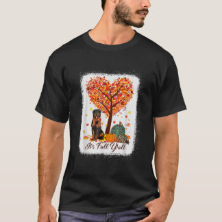 Its Fall YAll Funny Rottweiler Fall Autumn Dog Lov T-Shirt