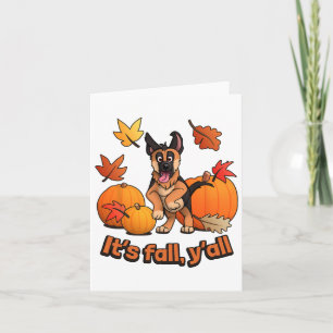 Its Fall Yall German Shepherd Puppy Card
