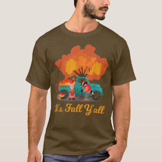 It's Fall Y'all Gnome Dwarf Autumn Leaves Fall Pum T-Shirt