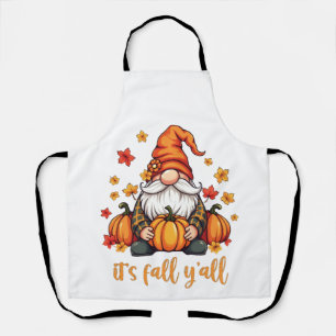 It's Fall Y'all Gnomes Pumpkin Autumn Thanksgiving Apron