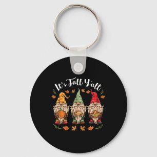 Its Fall Y'all Gnomes Thanksgiving Keychain