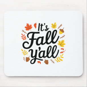 It's Fall Yall Halloween Bats Pumpkin Fall Hallowe Mouse Pad