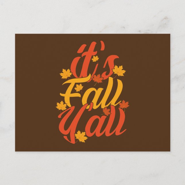 Its Fall Yall,It's Fall Y'all Autumn Greeting Card (Front)