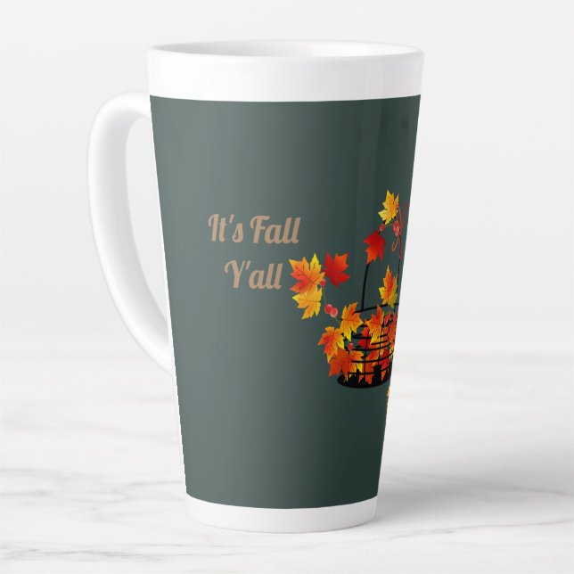 It's Fall Y'all Latte Mug (Left Angle)