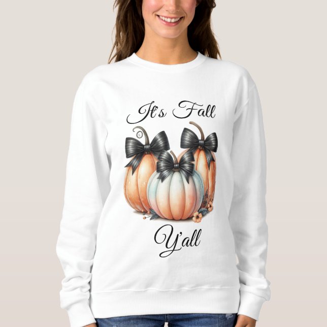 It's Fall Y'all: Pastel Pumpkins Sweatshirt (Front)