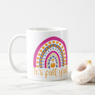 It's fall y'all pumpkin rainbow coffee mug