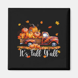 It's Fall Y'all Pumpkin Truck Autumn Tree Hello Fa Magnet