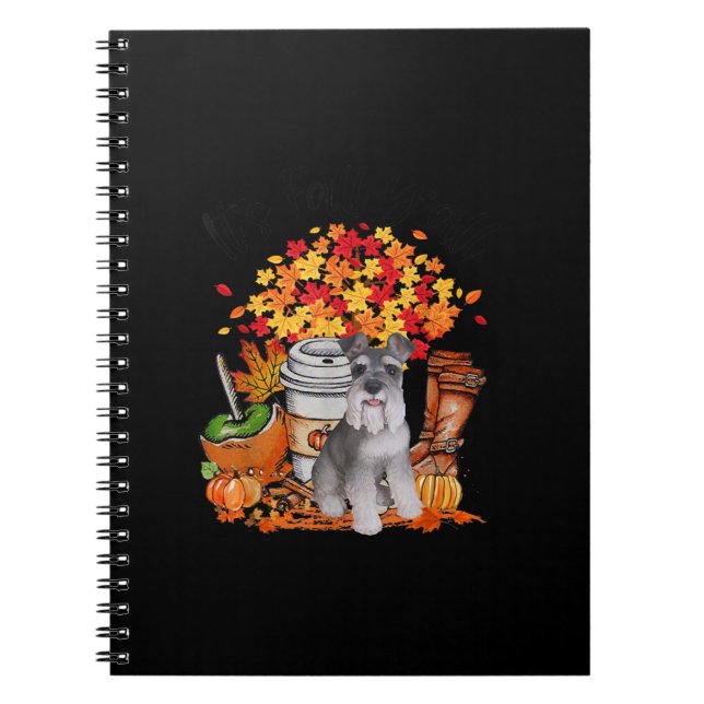 its fall yall schnauzer dog halloween thanksgiving notebook (Front)