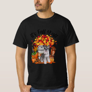 its fall yall schnauzer dog halloween thanksgiving T-Shirt