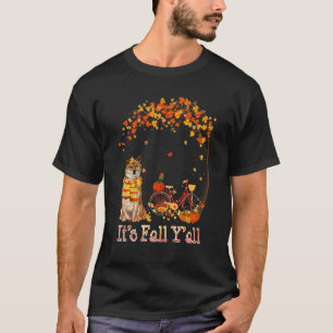 It's Fall Y'all Shiba Inu Bike Pumpkin Spice Autum T-Shirt