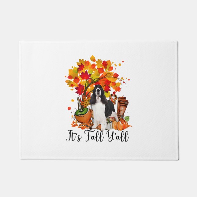 It's Fall Y'all Springer Spaniel Dog Halloween Tha Doormat (Front)