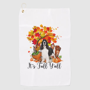 It's Fall Y'all Springer Spaniel Dog Halloween Tha Golf Towel