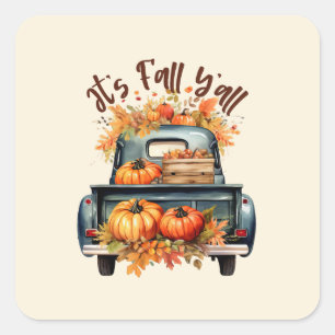 It's Fall Y'all Square Sticker