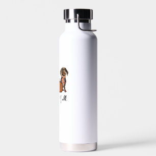 It's Fall Y'all Yellow Dachshund Dog Leopard Pumpk Water Bottle