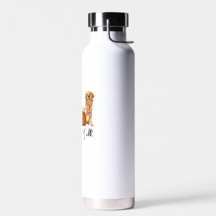 It's Fall Y'all Yellow Golden retriever Dog Leopar Water Bottle