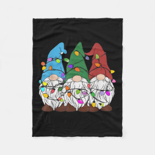 It's Fine Everything Is Fine Gnome Christmas Light Fleece Blanket