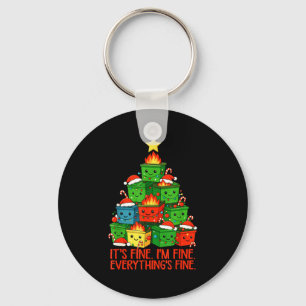 It's Fine I'm Fine Everything Is Fine Christmas Du Keychain