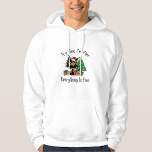 It's Fine I'm Fine Everything Is Fine Christmas Fu Hoodie