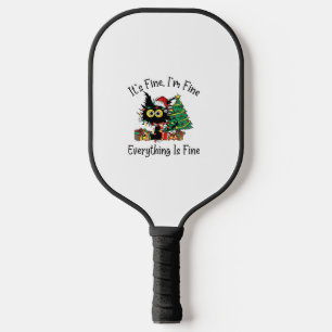 It's Fine I'm Fine Everything Is Fine Christmas Fu Pickleball Paddle
