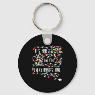 It's Fine I'm Fine Everything Is Fine Christmas Li Keychain