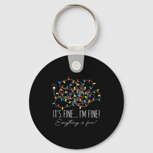 It's Fine I'm Fine Everything Is Fine Christmas Li Keychain